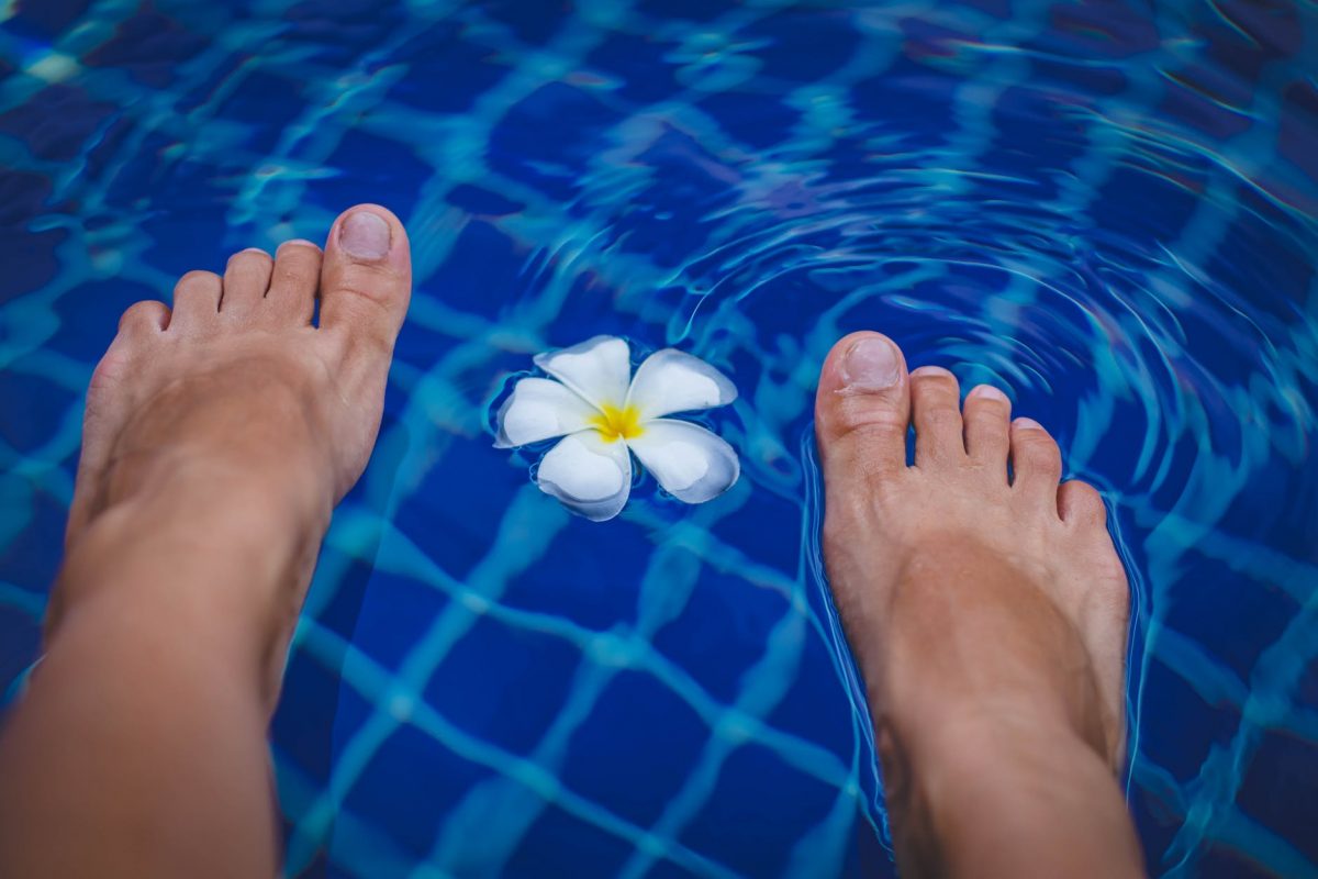 Bain de pied maison pour l'été